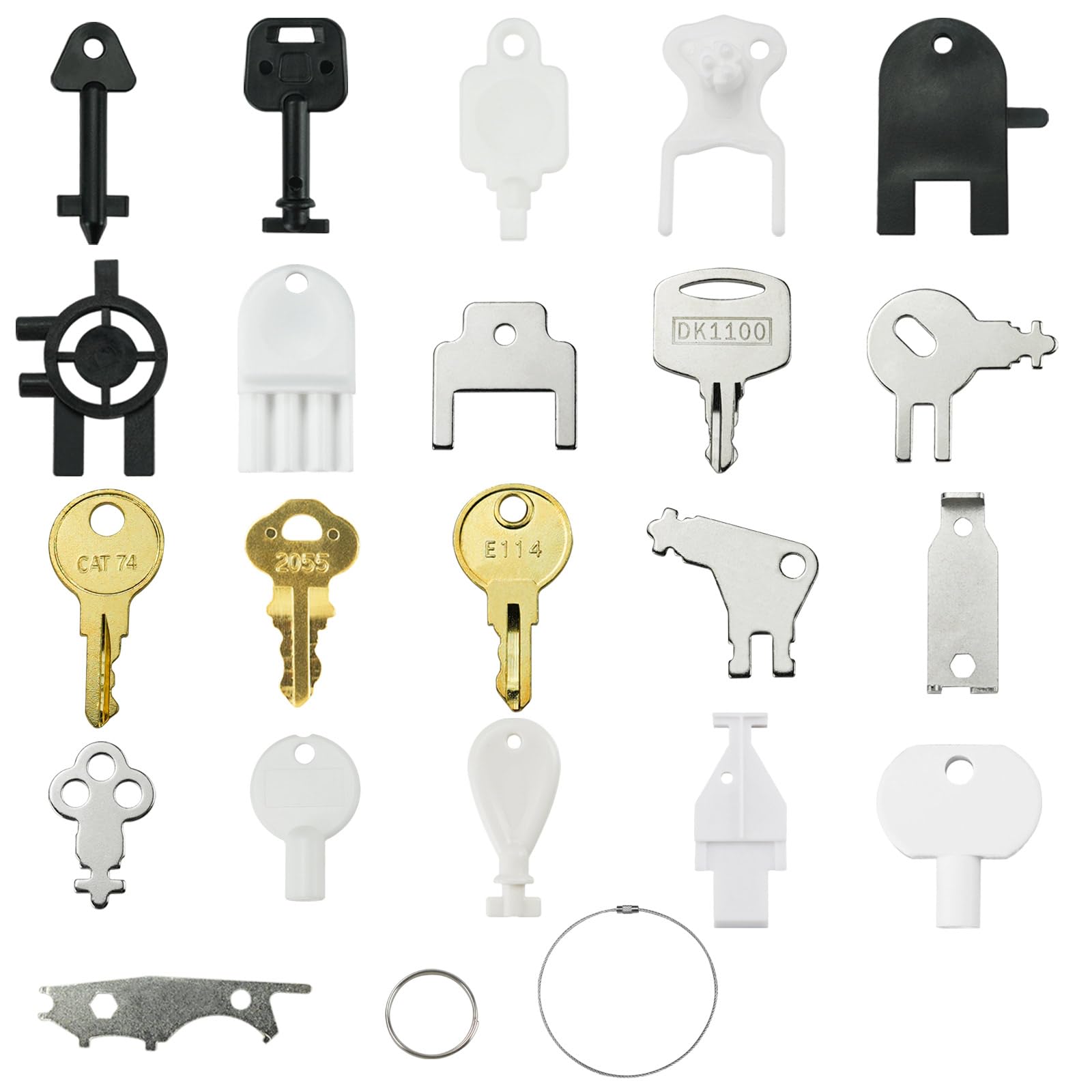 21 Pcs Dispenser Key Set for Waffle San Ja-mar Geo-rgia Pa-cific to-rk Kim-berly Cl-ark Bra-dley Paper Towel Toilet Paper Soap Dispensers Replacement Keys Cat 74 E114 Key