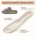 EverFoams Womens Fuzzy Open-toe Slippers Indoor Cool Gray,9-10 US