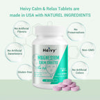 Heivy Kids Calming Supplement, Contains Magnesium Glycinate & Vitamin B6, Support Calm & Relax, Calm Mind and Body, Berry Flavor for Age 4+ (60 Servings), Vegan, Gluten-Free, Made in USA