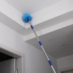 Cobweb Duster with Extension Pole - 6 FT Lightweight Stainless Steel Extendable Duster Ceiling Fan Duster for High Ceilings, Medium Stiff PET Bristle Spider Web Brush for Indoor/Outdoor Cleaning
