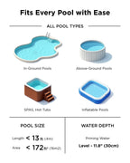 InoKraft Pool Vacuum for Above Ground Pool, Cordless Pool Vacuum for Inground Pools, Rechargeable Pool Cleaner with Powerful Suction, Above Ground Pool Vacuum with 59” Extendable Pole, Blue