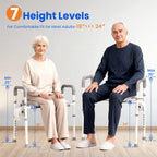 Raised Toilet Seat with Handles - Width & Height Adjustable Toilet Seat Risers for Seniors, Heavy Duty Handicap Toilet Riser, Fit Any Toilet, Up to 400lbs