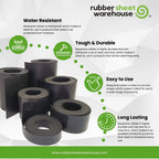 Neoprene Rubber Sheet, Rolls, Strips 3/32" (.093") Thick x 10" Wide x 10' Long Solid Rubber