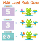 lonfypeng Frog Balance Counting Toys, Cool Math Learning Games for Boys and Girls, Educational Number Preschool Toy, Fun Children's Gift STEM Math Games for Kids Age 3+ (63 PCS)