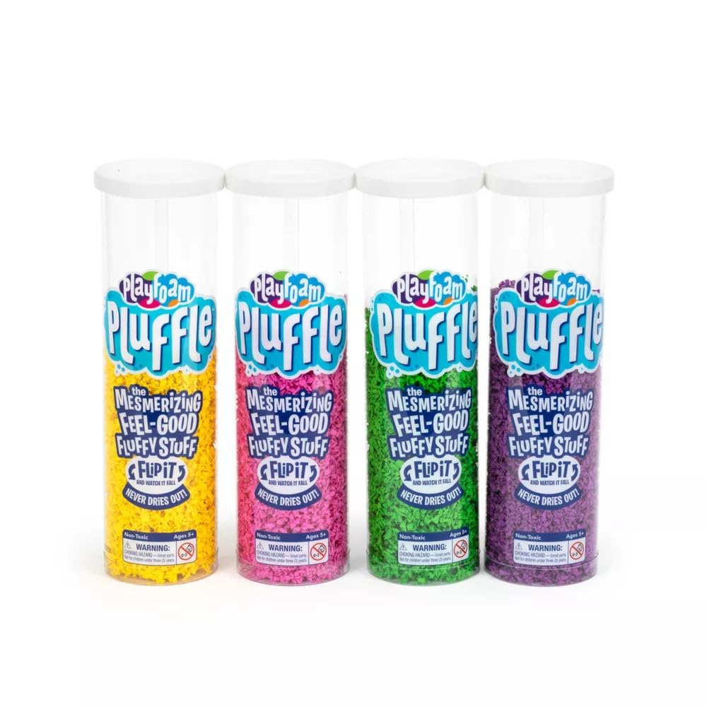 Educational Insights Pluffle® 4-Pack - Sensory Bin Foam Set, No Mess Alternative to Sand Toys & Slime for Toddlers, Fun Sensory Table Filler for Home or Classroom, Gift for Kids Ages 3+