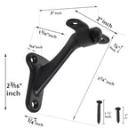 khtumeware 6 Pack 3 Inch Matte Black Hand Rail Bracket Heavy Duty Hardware for Stairways, Home or Office Stair Support Handrail Brackets