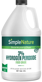3% Food Grade Hydrogen Peroxide Solution - 1 Gallon - Natural Multipurpose Cleaner - Made in USA - Ideal for Commercial, Residential, Kitchen, Bath, Laundry, and More - Ecofriendly