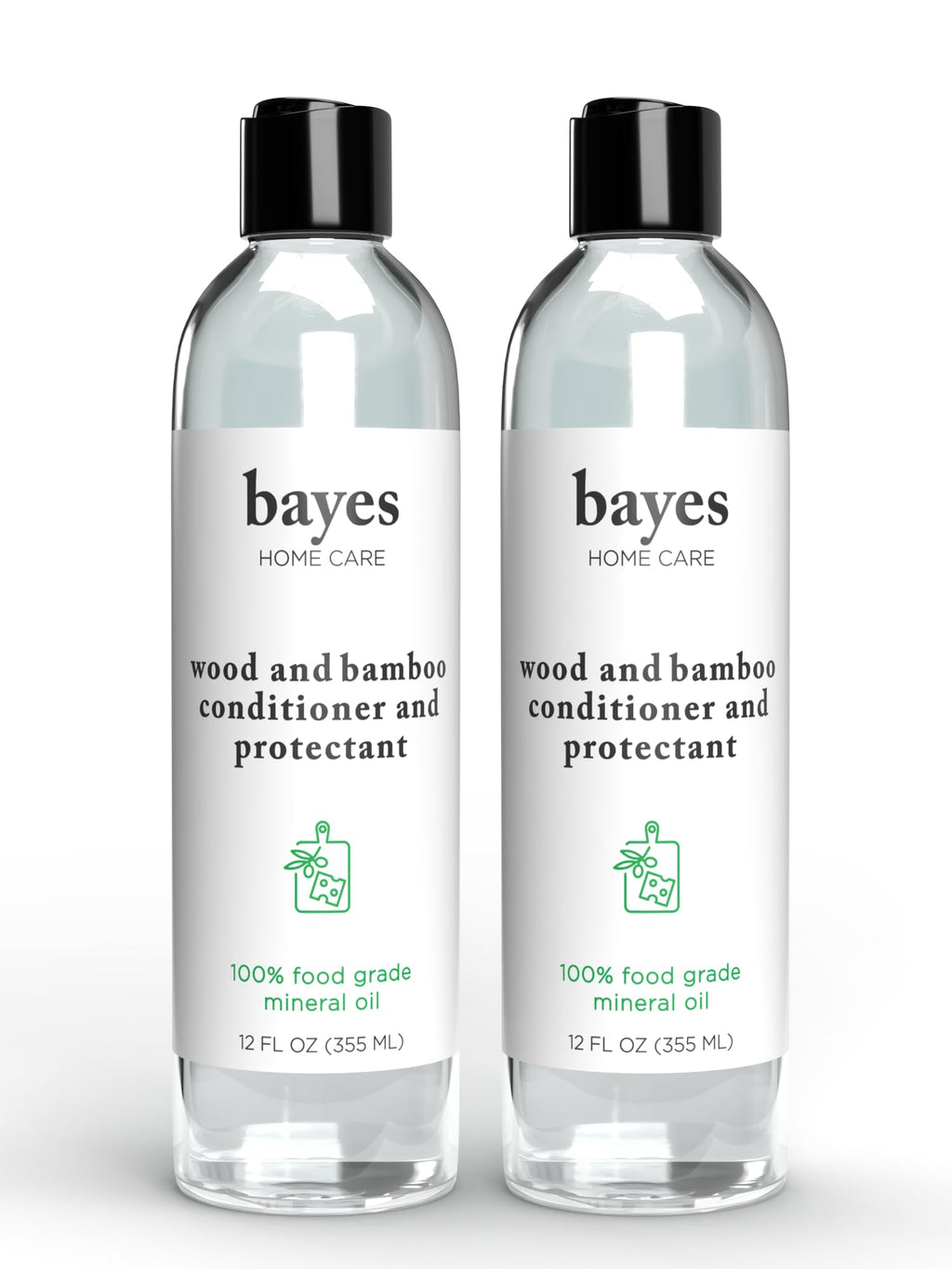Bayes Food Grade Mineral Oil for Cutting Board - Mineral Oil Food Grade for Bamboo, Teak & Wood Conditioner and Protectant - Cutting Board Oil Food Grade Formula - Wood Oil for Cutting Board - 12 oz