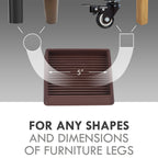VOCOMO 5X5 Rubber Caster Cups, Non Slip Furniture Pads, Anti-Slip Gripper, Anti Skid Furniture Feet, Anti Slide Floor Protector for Bed Couch Stoppers - 8 Pack Brown