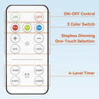 Neporal MagicGlow Rechargeable Light Bulbs with Remote, 3 Colors Shift + Stepless Dimmable Battery Light Bulbs, USB Rechargeable, A19, Up to 24 Hours