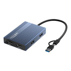 ACASIS USB C to Dual HDMI DisplayLink Adapter, 4K@60Hz, 2 HDMI & 3 USB-A Ports, 100W PD Charging, USB C DisplayLink Docking Station for Mac M1/M2/M3/Windows,USB A/C to Dual Monitor Adapter