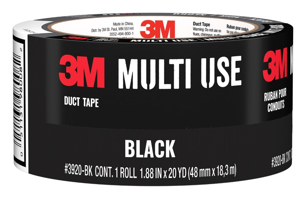 3M Heavy Duty Duct Tape Black, 1.88 in x 20 yd, 1 Roll, 2120-BK