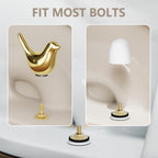 MENNTY 2Packs Ceramic Gold Birds Toilet Bolt Caps & 4Packs Universal Toilet Bolt Covers, Bathroom Decorative Toilet Floor Screw Cover Caps Easy Installation