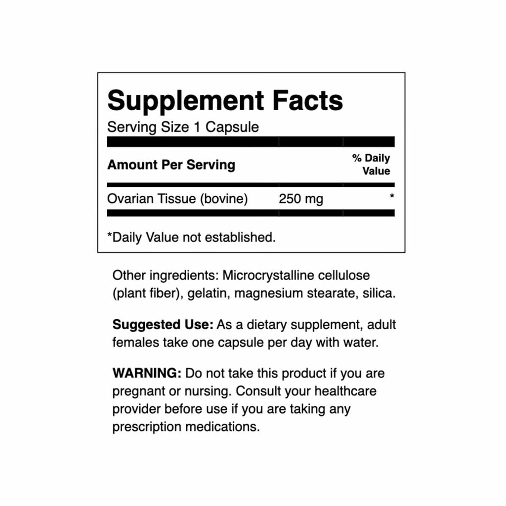 Swanson Ovarian Glandular - Natural Supplement Promoting Women's Glandular Health & Balance Support - Sourced from Premium Bovine Tissue to Support Wellness - (60 Capsules, 250mg Each) (2 Pack)