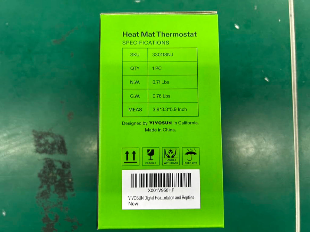 VIVOSUN Digital Heat Mat Thermostat Controller, 40–108 ºF 1000W for Reptiles, Seedlings, Germination, Incubation and Fermentation