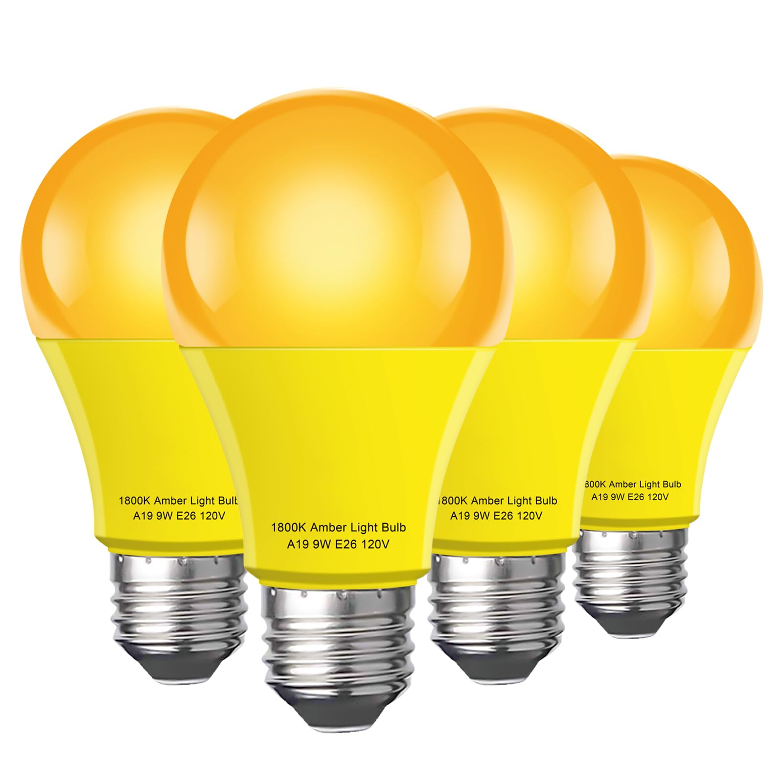 mfxmf Sleep Light Bulb 4 Pack Dimmable A19 9W 1800K Warm Light Bulbs