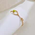 FILMOON 18K Gold Plated Tennis Racket Bracelet for Women Dainty Bangle Minimalist Jewelry