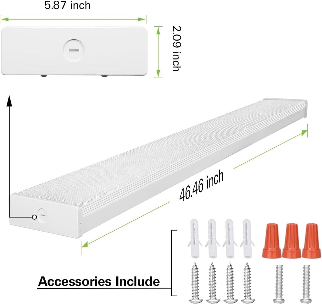 hykolity 4FT LED Wraparound Light Fixture with 3 Wattages/3 Lumens/3 CCT Selectable, 55W/65W/75W, 5500lm/6500lm/7500lm, 3000K/4000K/5000K, Flush Mount Office Ceiling Light, ETL