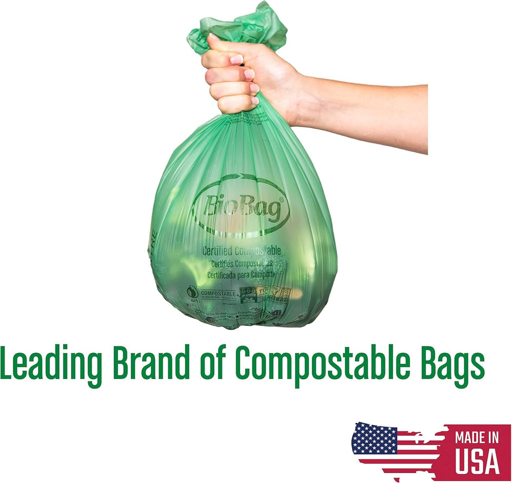4 Gallon Compostable Trash Bags by BioBag, 75 Count, BPI Certified, Meets ASTM D6400 Standards, Made in USA, Small Kitchen & Bathroom Liners