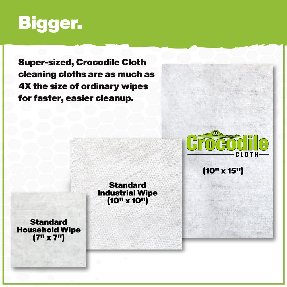 Crocodile Cloth Original Heavy-Duty Hand & Tool Wipes, 100 Count