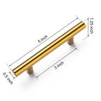 Aegero 15 Pack Cabinet Pulls Brushed Brass Stainless Cabinet Handles, for Kitchen and Bathroom Cabinets, 5 Inch Length, 3 Inch Hole Center