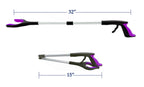 HPr-HPi 2-Pack Reacher Grabber Tool, Foldable Trash Picker Grabber, Trash Gripper, Garden Nabber, Litter Picker, Extended Grabber（Purple/Blue)