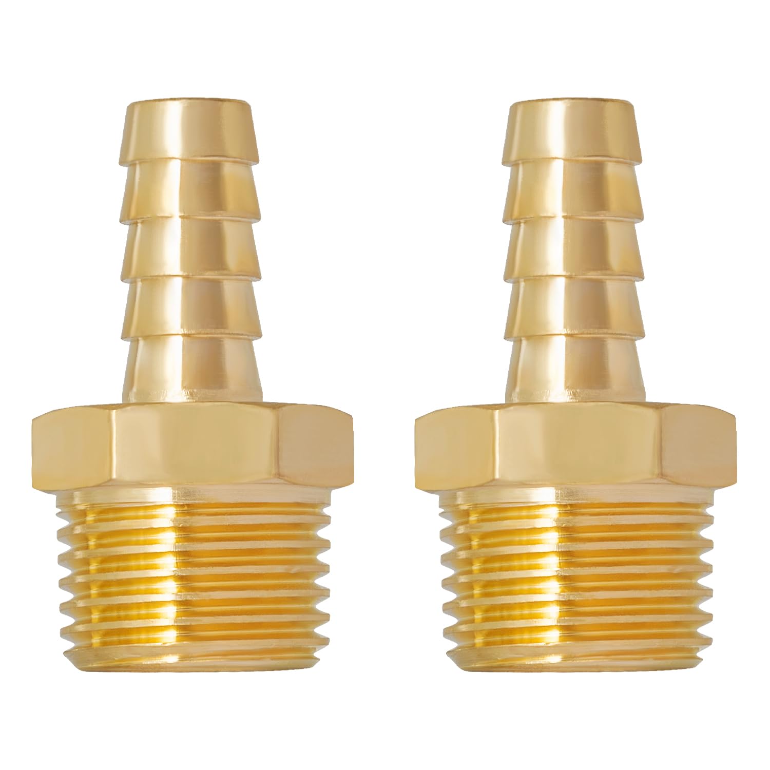 SUNGATOR Hose Barb Fittings, 1/2" NPT to 3/8" Barb Air Hose Fitting, 2-Pack