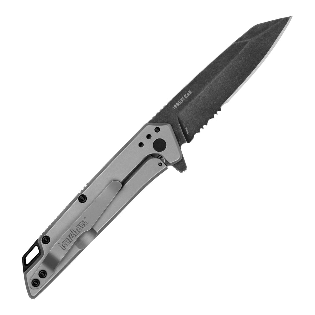 Kershaw Misdirect Pocket Knife, 2.9 Inch Stainless Steel Reverse Tanto Partially Serrated Blade, EDC with Assisted Opening, 3-Position Pocketclip, Everyday Carry Pocket Knife for Men and Women