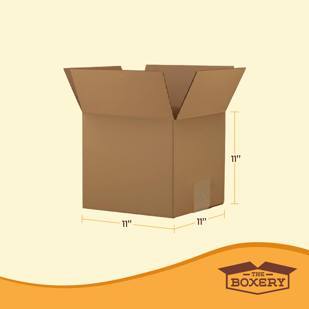 The Boxery Cube 11 x 11 x 11 inch Medium Corrugated Cardboard Boxes 25 Pack