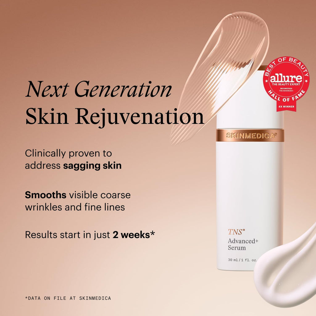 SkinMedica TNS Advanced+ Face Serum (NEW PACKAGING) - Multi Peptide Serum to Help Improve the Appearance of Wrinkles, Fine Lines, Skin Tone & Texture (1 Fl Oz)