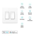 Kasa Smart Dimmer Switch 2-Gang HS220-2, Single Pole, Needs Neutral Wire, 2.4GHz Wi-Fi Light Switch Compatible with Alexa and Google Home, UL Certified, No Hub Required, White