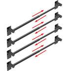 MIROAMZ Towel Bar, 14inch to 25inch Adjustable Towel Holder Rod, Self Adhesive Wall Mounted Hand or Body Towel Rack for Bathroom Kitchen, Stainless Steel Organizer Single Bar (Matte Black, 4 Pack)