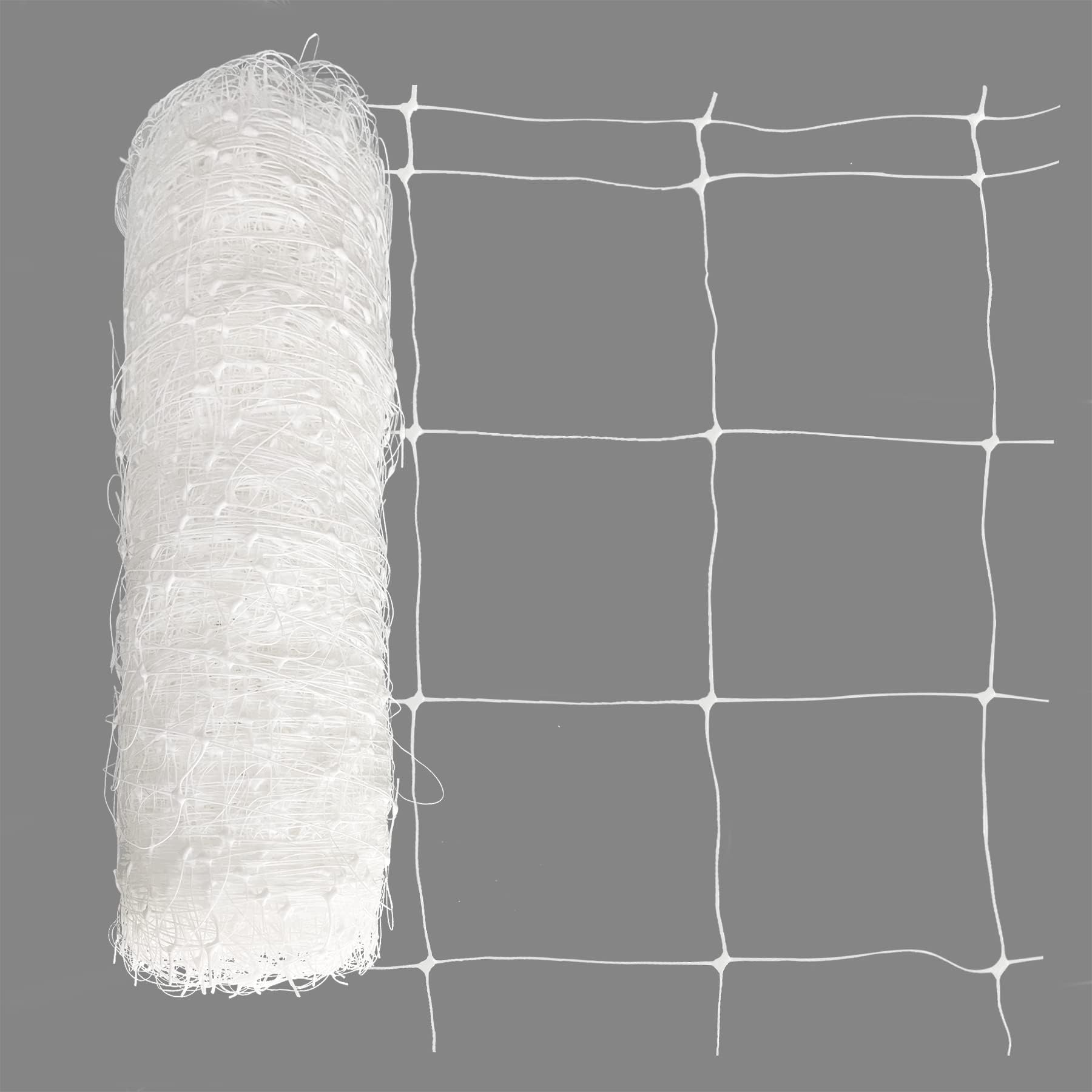 Toolazy Trellis Netting 47" x328' White - Heavy Duty 6" Mesh Plant Support Net for Climbing Vegetables, Garden Trellis Roll for Tomato Cucumber Pea Bean Vine Grow Tent Scrog Hydroponic