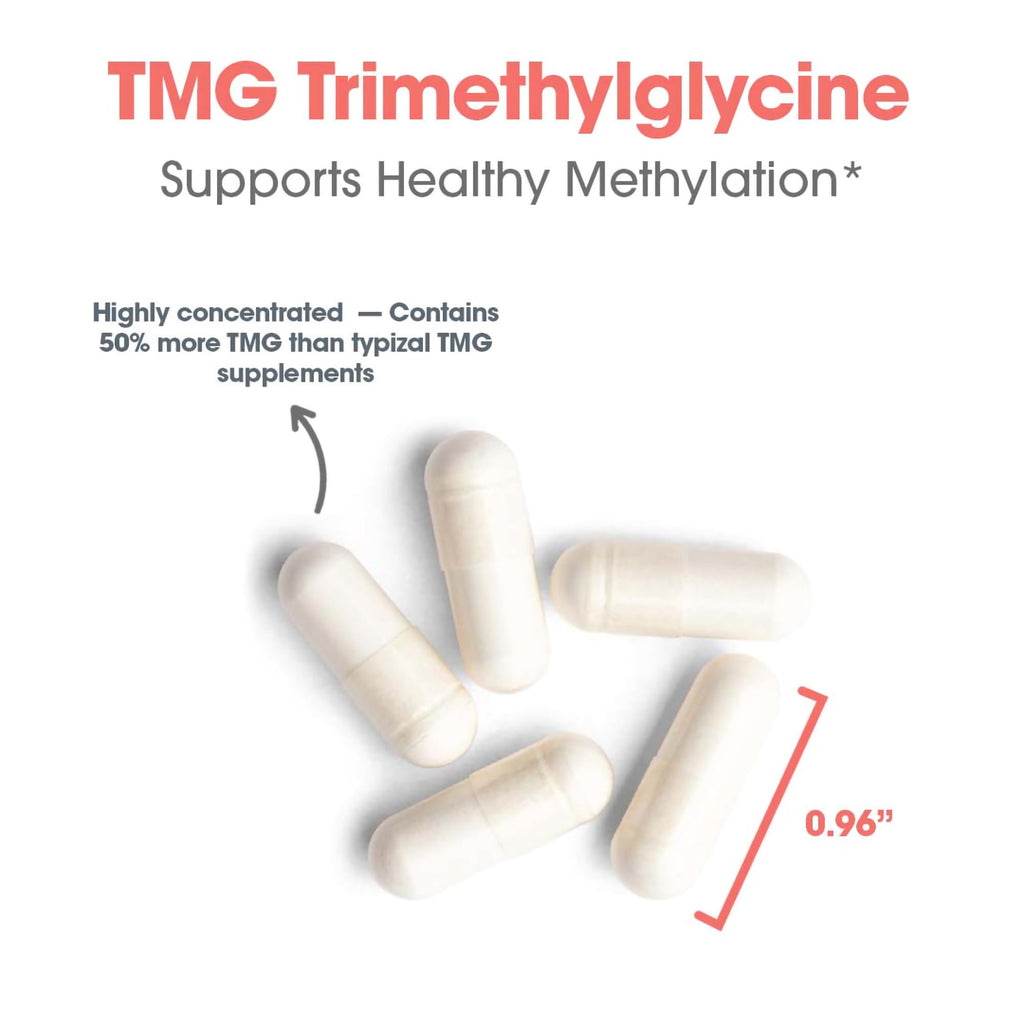Allergy Research Group ARG TMG Trimethylglycine - Supports Cardiovascular & Liver Health - Delivers 750 mg Trimethylglycine per Serving - Vegetarian & Hypoallergenic - 100 Servings - 100 Capsules