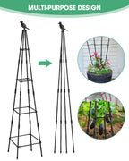 MYMULIKE 2Pack Garden Trellis for Climbing Plants Outdoor Indoor Pot 67'' Cucumber Trellis for Climbing Plant Support for Climbing Vegetables Plants Garden Obelisk Trellis Tomato cage & Climbing Rose