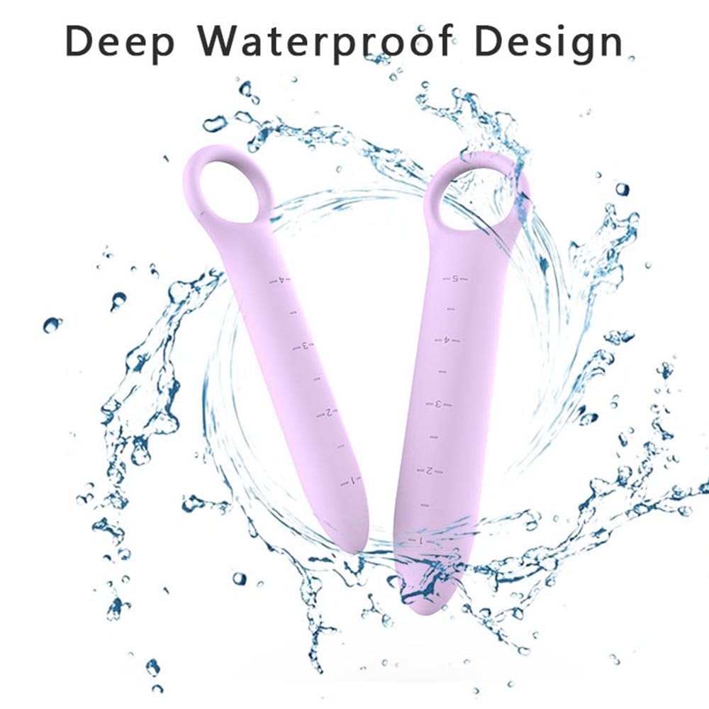 QoQiu 5-Pack Silicone Dilators for Pelvic Floor for Women with Fine Scales, Pelvic Wand Massager，Pelvic Floor Muscle Trainer, Pelvic Floor Strengthening Device with Storage Bag, Purple