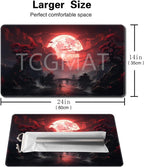 MTG Playmat Size 24x14in Free Storage Bags Non-Slip Backing Printing, Ideal for Card Game Enthusiasts TCG Playmat (No with Zone,Blood Moon Secrets)