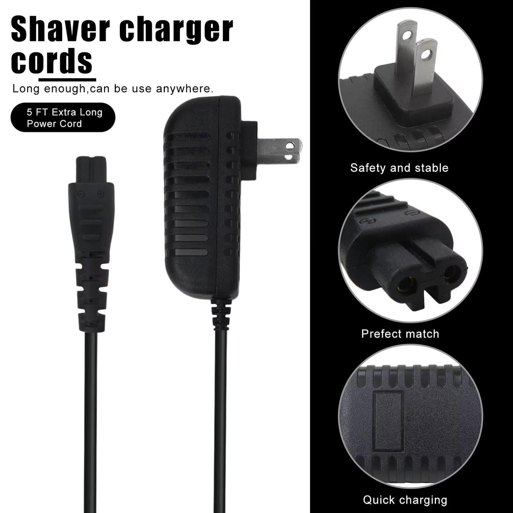 Premium Charger for Remington Shaver Replacement for Remington HC4250 PG6171 PF7500 PF7600 PG6250 PA-0510N Beard Trimmer Charger for Remington Hair Clipper Wall Power Supply Cord 5V Adapter