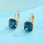 EVEVIC Austrian Crystal Octagon Leverback Drop Earrings for Women