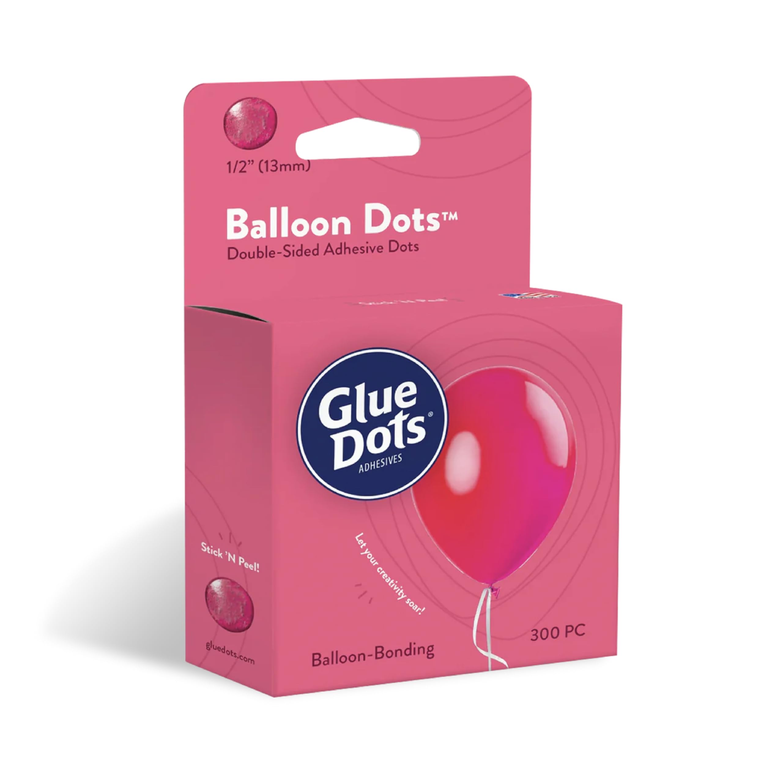 Glue Dots, Balloon Dots, Double-Sided, 1/2", 300 Dots, DIY Balloon Arch Decoration, Glue Tape for Party Wedding Birthday, Glue Stick and Tape Alternative, Clear