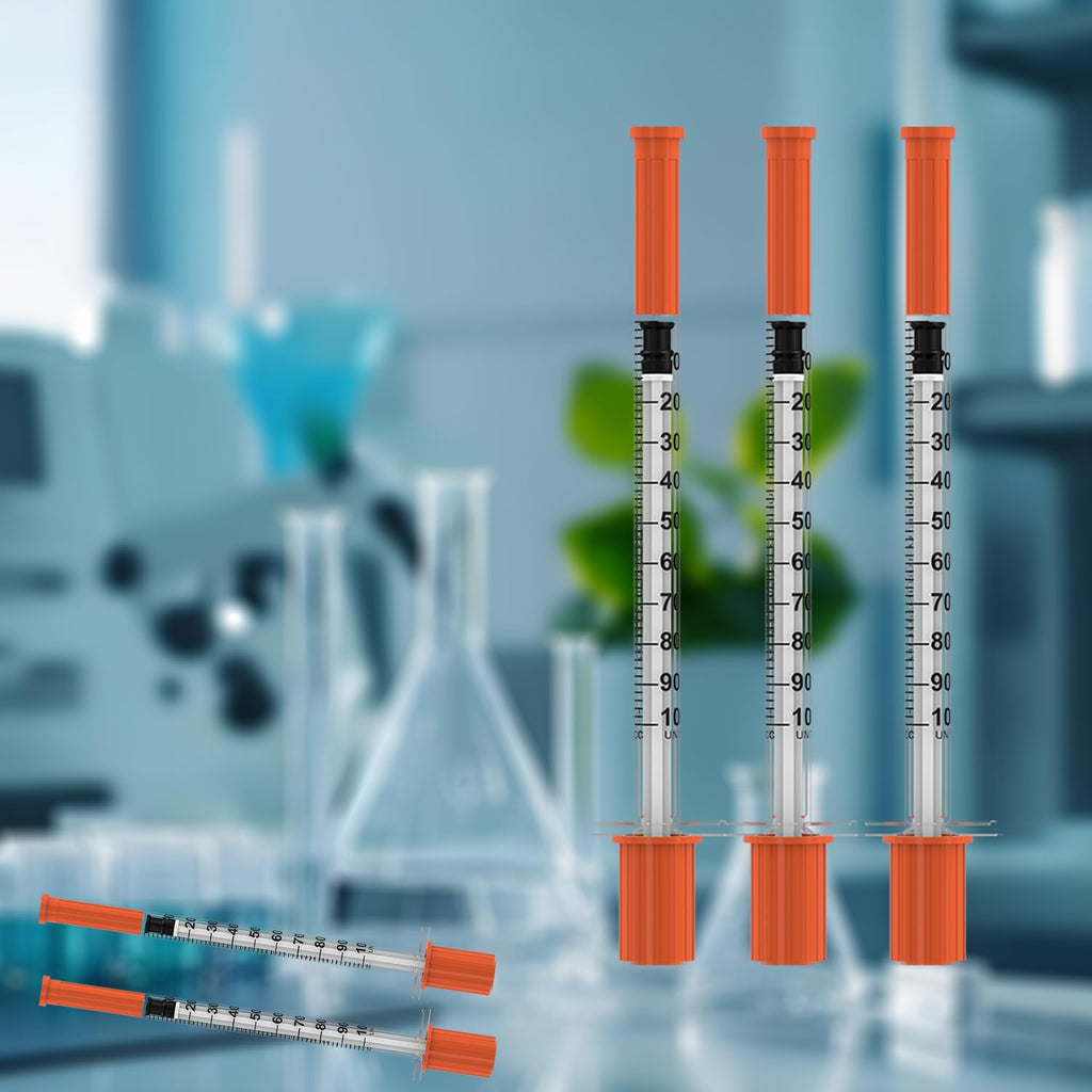 U-100 Disposable Syringes with Needle – 1ml/cc, 30G 5/16" (8mm), Individually Wrapped,100Pack