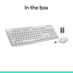 Logitech MK270 Full Size Wireless Keyboard and Mouse Combo - Off White