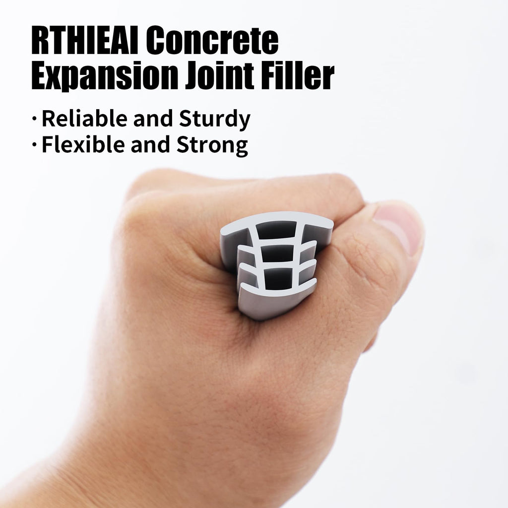 Flexible EPDM Rubber Strip (10 ft Long and 1-1/2 inch Wide, Suitable for 1-1/4“ to 1-1/2”) for Concrete Crack Repair and Replacement - Weather and Aging Resistant Expansion Joint Filler for Driveways