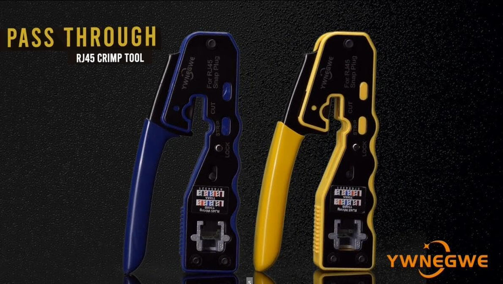 RJ45 Crimp Tool Kit Pass Through Ethernet Crimper for Cat5e Cat6 Cat6a 8P8C Modular Plugs,Cat6 Crimping Tool with 20 Connectors,20 Covers,1 Mini Stripper,100 Cable Zip Ties,1 Cable Tester, 2 Blades