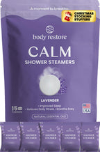 BodyRestore Shower Steamers Aromatherapy, Self Care Gifts, Calm 15 Pack