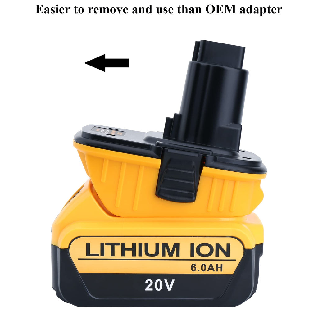 2 Pack DCA1820 Adapter Compatible with 18v to 20v Adapter, Compatible with 20V Max Battery DCB203 to 18V XRP NiCad NiMh Battery DC9096