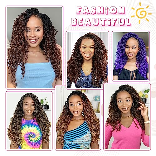 Fulcrum Goddess Box Braids Crochet Hair 10 Inch, 9 Packs Boho Box Braids Crochet Hair for Women, Pre-looped Bohemian 3X Crochet Braids with Curly Ends (10Inch, 1B/99J/530#)