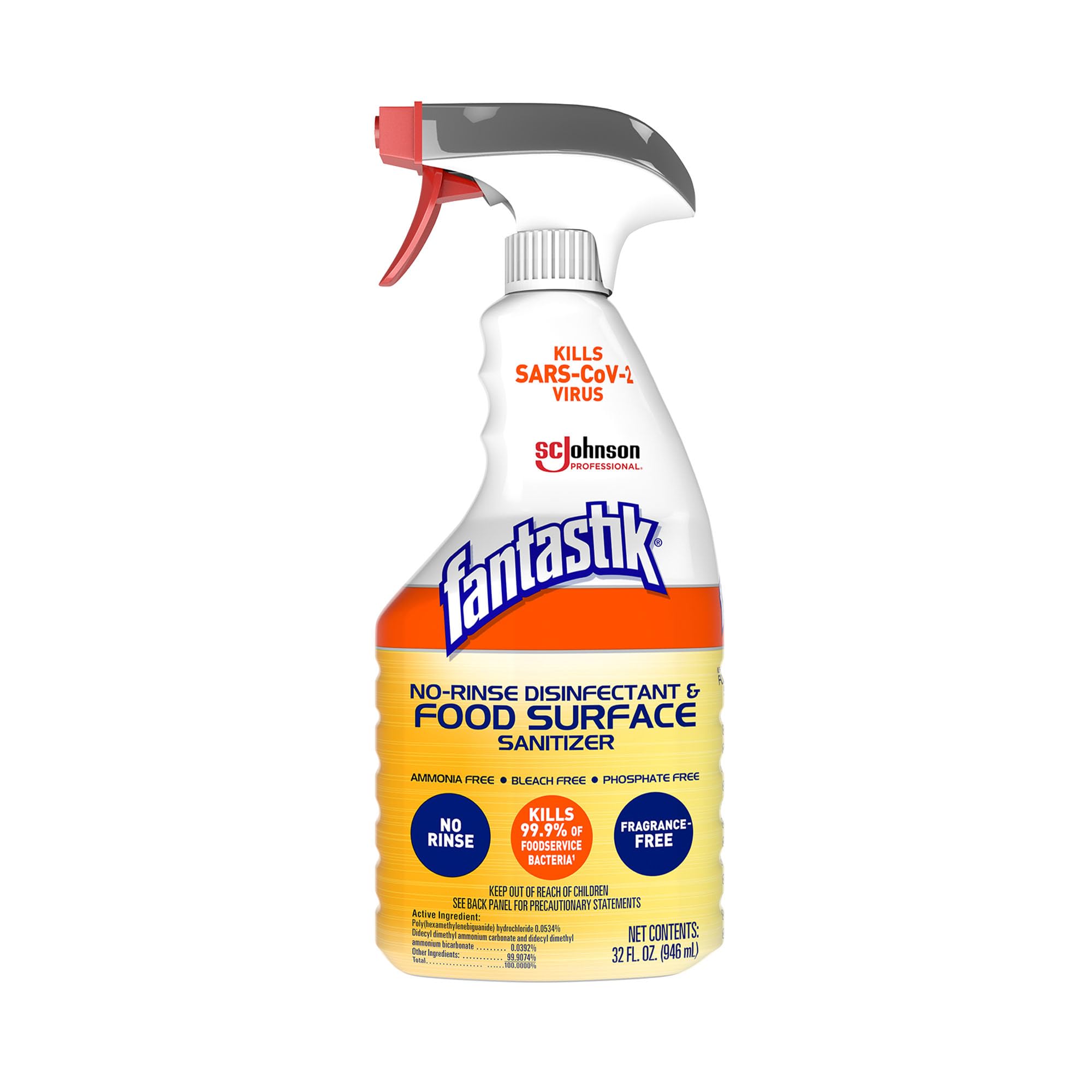 SC Johnson Professional Fantastik No Rinse Disinfectant Sanitizer, 32 oz