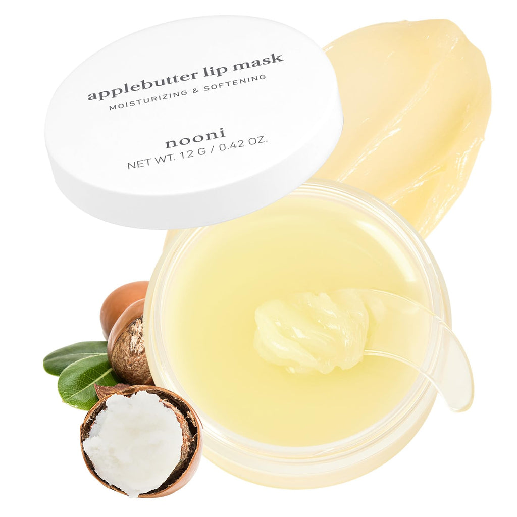 NOONI Vegan Applebutter Lip Mask Overnight – Hydrating Lip Balm & Butter with Shea Butter & Vitamins | Soothing Moisturizer, Softening Treatment for Dry Lips, Stocking Stuffers, 0.42 oz