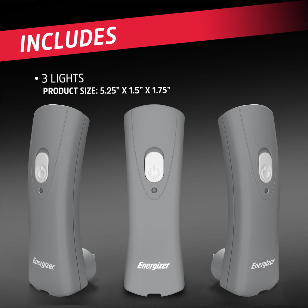 Energizer Auto-On LED Flashlights Rechargeable (3-Pack) for Home Power Failure, Plug in LED Flashlight for Power Outage, Night Light, Hurricane Preparedness
